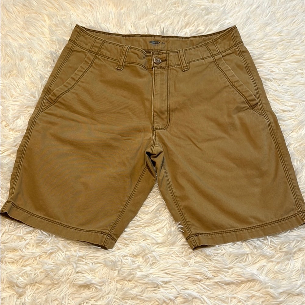 Old Navy Tan Flat Front Shorts Classic Style